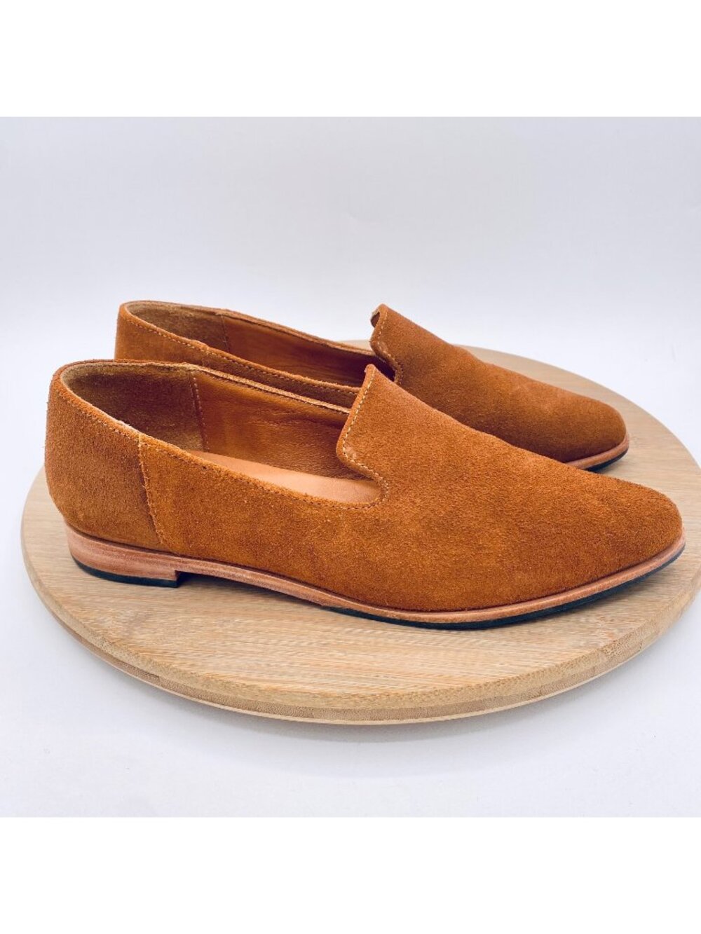 Patina Shoes Womens 6 Brown Suede Flats Quiet Luxury Portland Leather